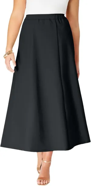 Roaman's Women's Plus Size Bend Over A Line Skirt