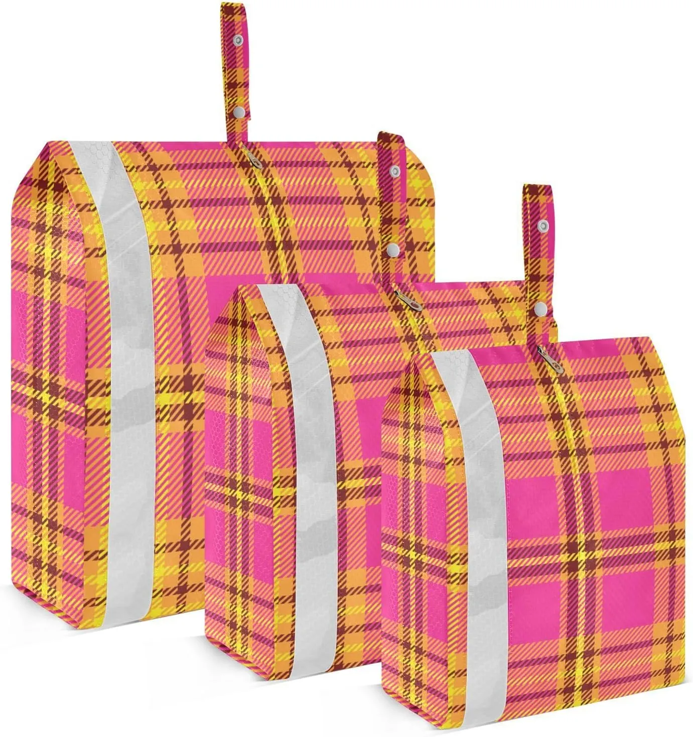 Scotland Plaid Packing Cubes Set of 3, Lightweight Travel Luggage Organizers Foldable Bags for Easy Packing and Organization