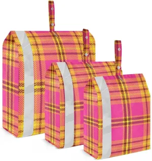 Scotland Plaid Packing Cubes Set of 3, Lightweight Travel Luggage Organizers Foldable Bags for Easy Packing and Organization