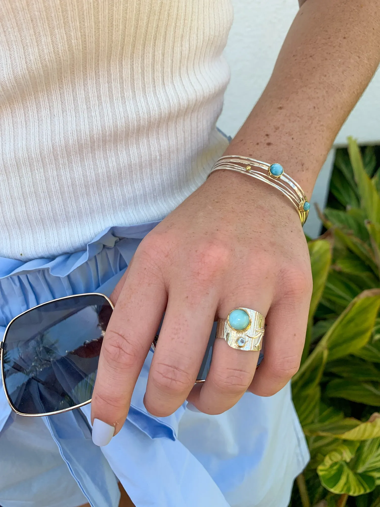 Serendipity Larimar nh Cuff Bracelet