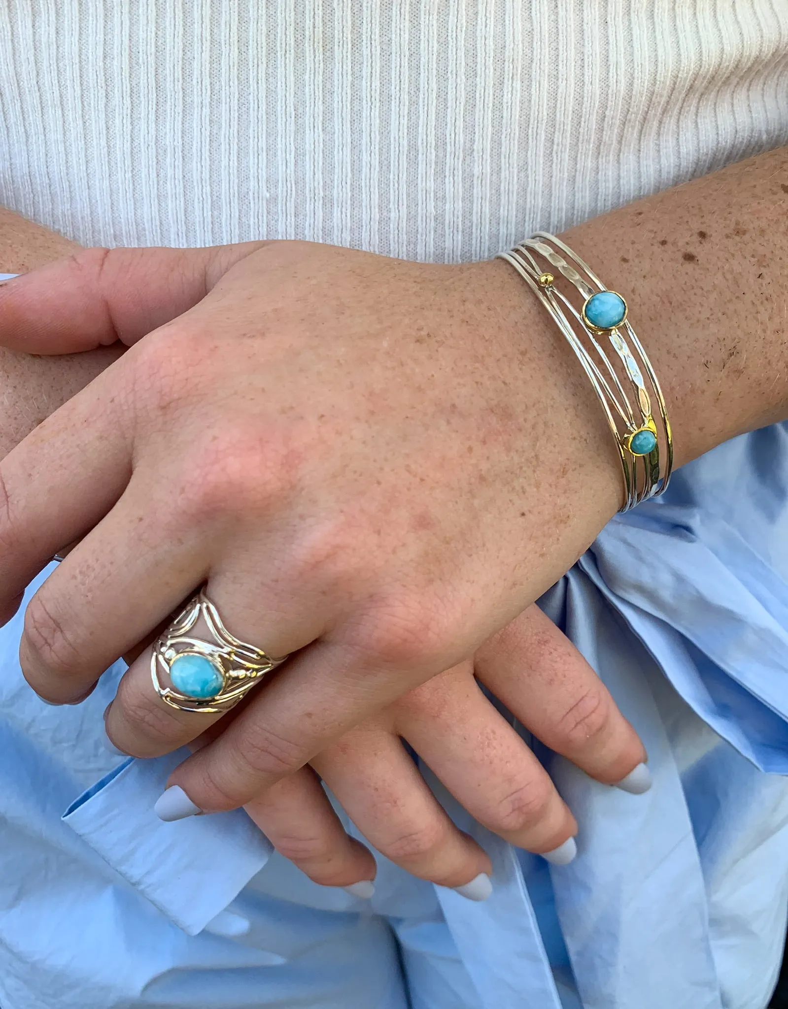 Serendipity Larimar nh Cuff Bracelet