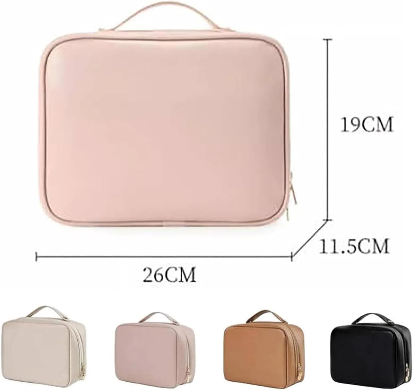 Set Patient Makeup Bag, Set Patient Makeup Pouch, Multi Compartment Toiletry Cosmetic Bag, Travel Makeup Pouch for Women, Portable Water Resistant Versatile Makeup Organizer Bag (1pcs-Beige)