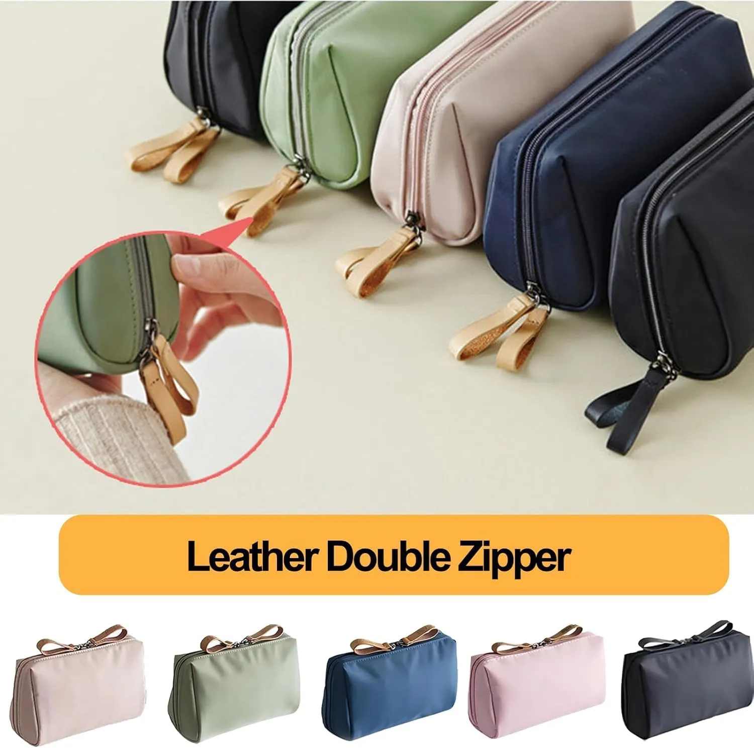 Set Patient Makeup Bag, Set Patient Makeup Pouch, Multi Compartment Toiletry Cosmetic Bag, Travel Makeup Pouch for Women, Portable Water Resistant Versatile Makeup Organizer Bag (2pcs-A)