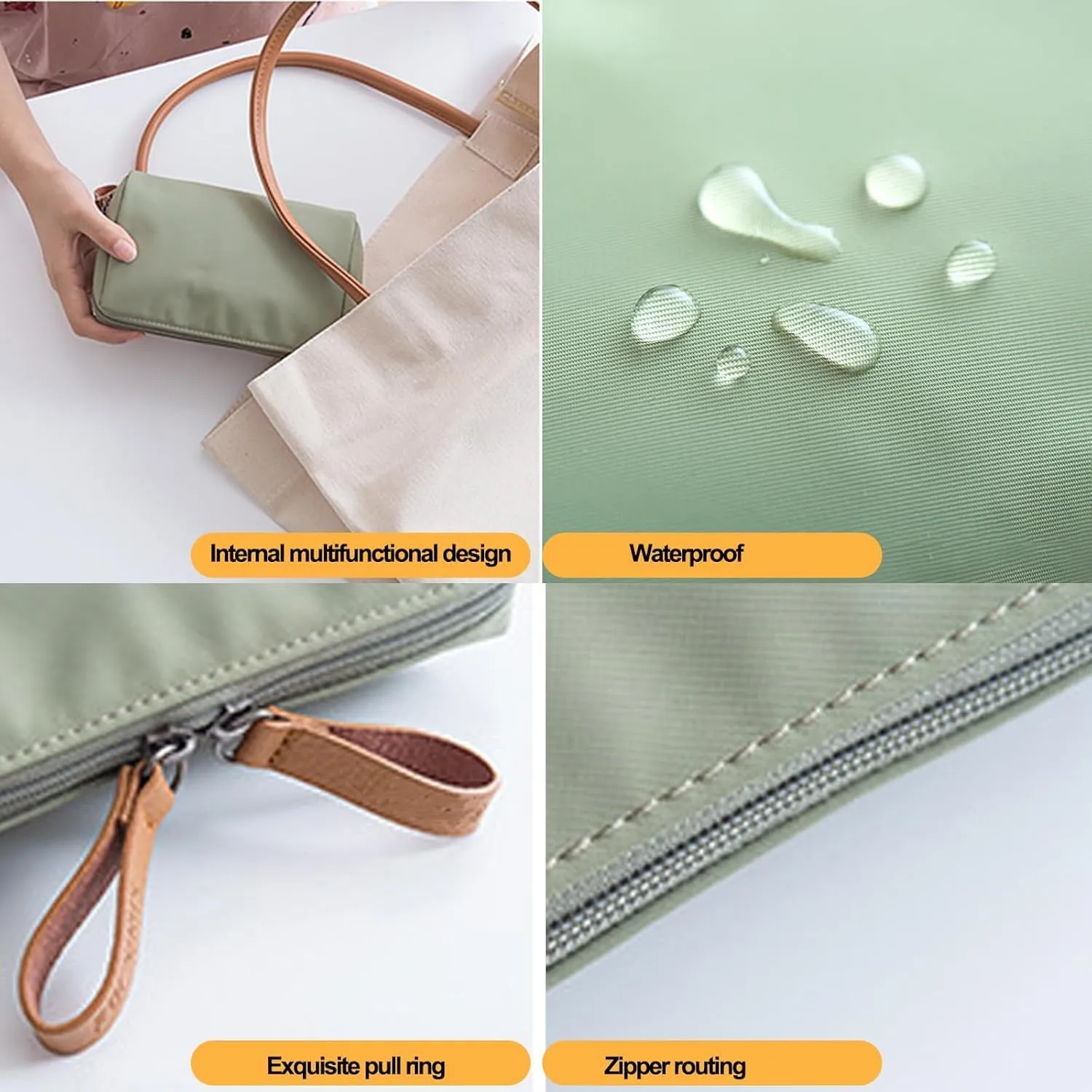 Set Patient Makeup Bag, Set Patient Makeup Pouch, Multi Compartment Toiletry Cosmetic Bag, Travel Makeup Pouch for Women, Portable Water Resistant Versatile Makeup Organizer Bag (2pcs-A)