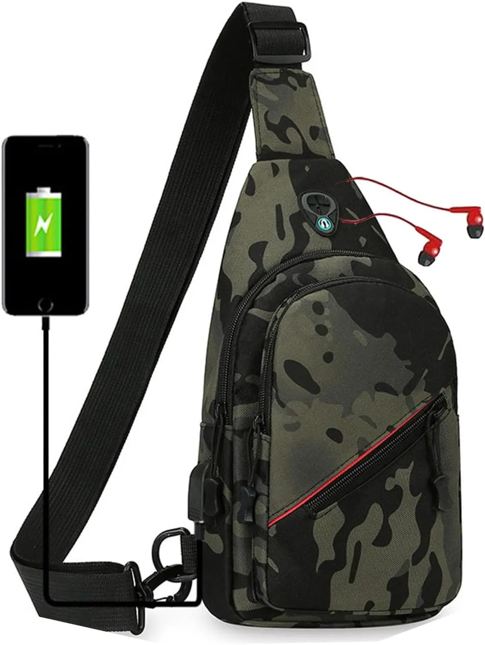 Small Crossbody Sling Backpack Sling Chest BagAdjustable Cross Body Bag Chest Shoulder Bag Daypack Fanny Pack for Travel Hiking