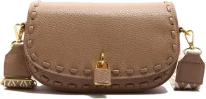 Small Leather Saddle Shoulder Bag with Guitar Strap Trendy Flap Saddle Purses Trendy Vegan Leather Crossbody Bag