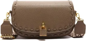 Small Leather Saddle Shoulder Bag with Guitar Strap Trendy Flap Saddle Purses Trendy Vegan Leather Crossbody Bag