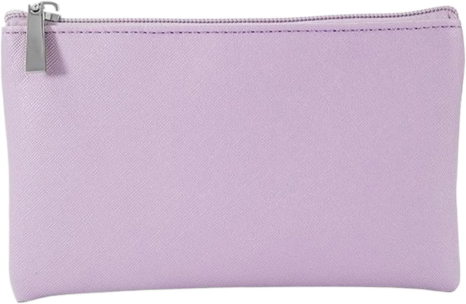 Small Makeup Bag 7x4 Purple PU Leather Waterproof Makeup Pouch with Zipper Wide-Opening Portable & Versatile Travel Makeup Bag for Traveling Women and Girls