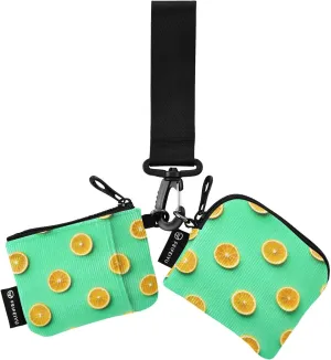 Small Wallet for Women Fresh Orange Slices on Green Zip Around Dual Pouch Wristlet Wallets for Women Portable Card Wallet
