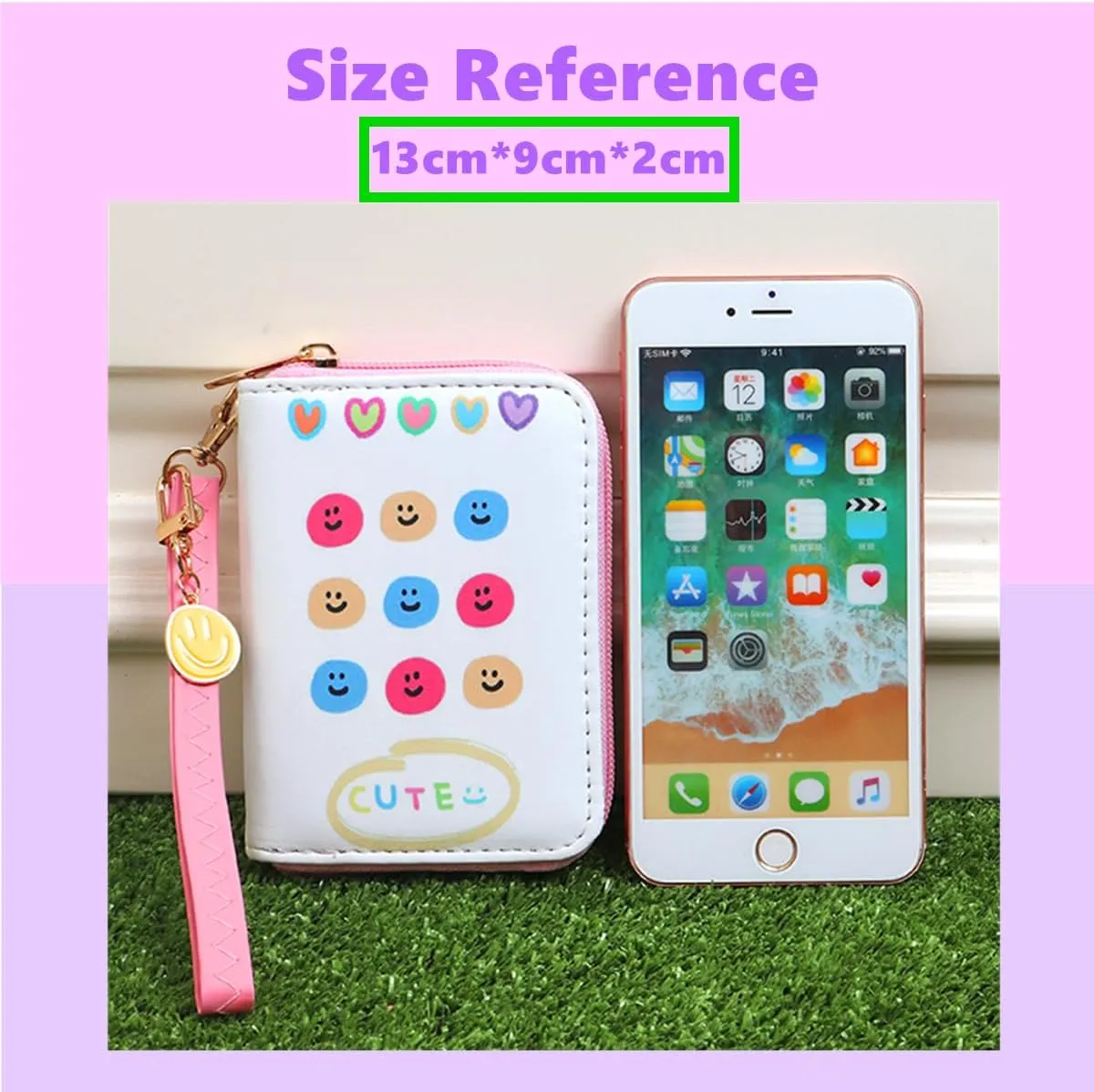 Smile Coin Purse Happy Face Wallet Girls Small Wallet Happy Kids Wallet with Charm Mini Coin Pouches with Strap Preppy Wallet Aesthetic Wallet Y2K for Women