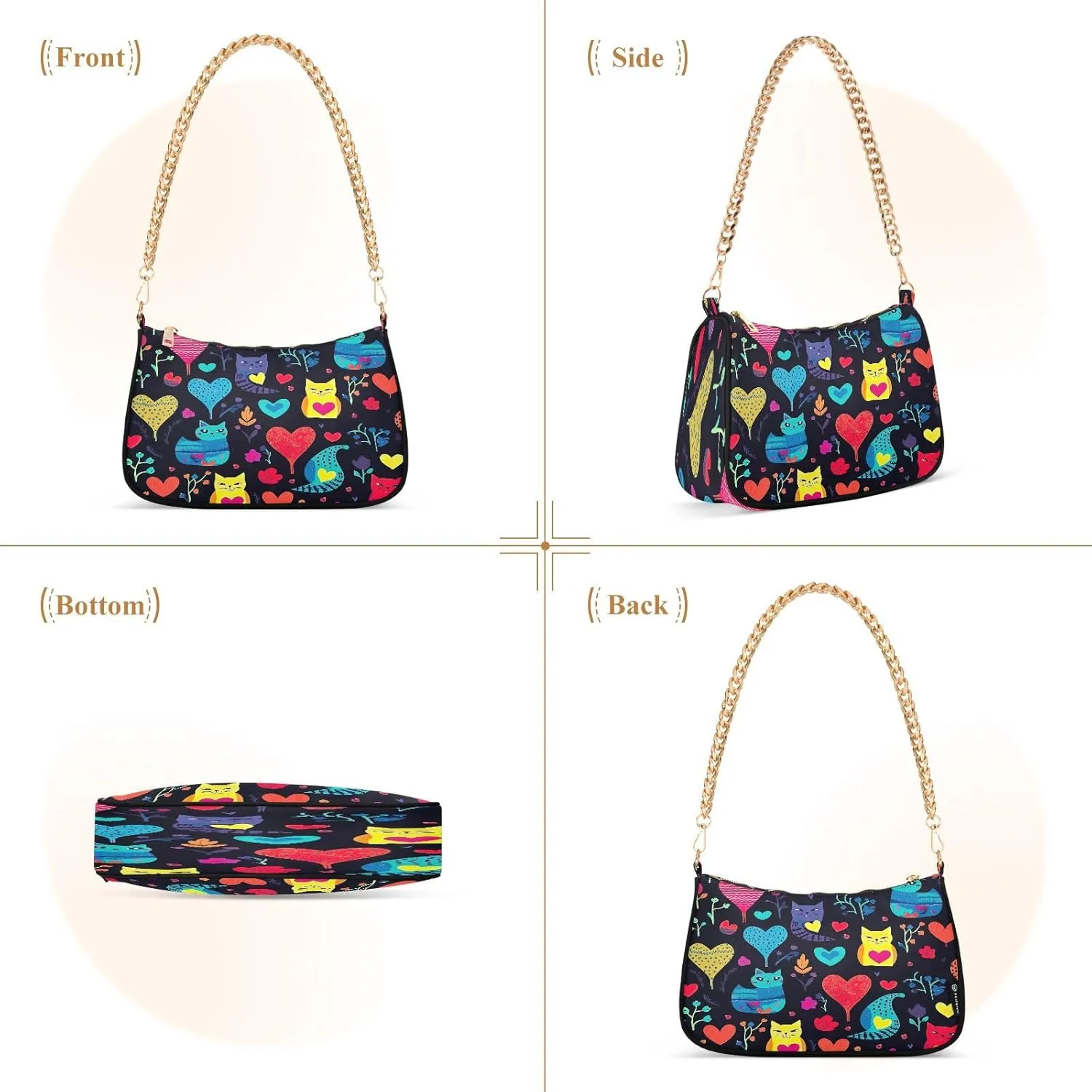 Solid Green Shoulder Bag with Zipper, Trendy Purses