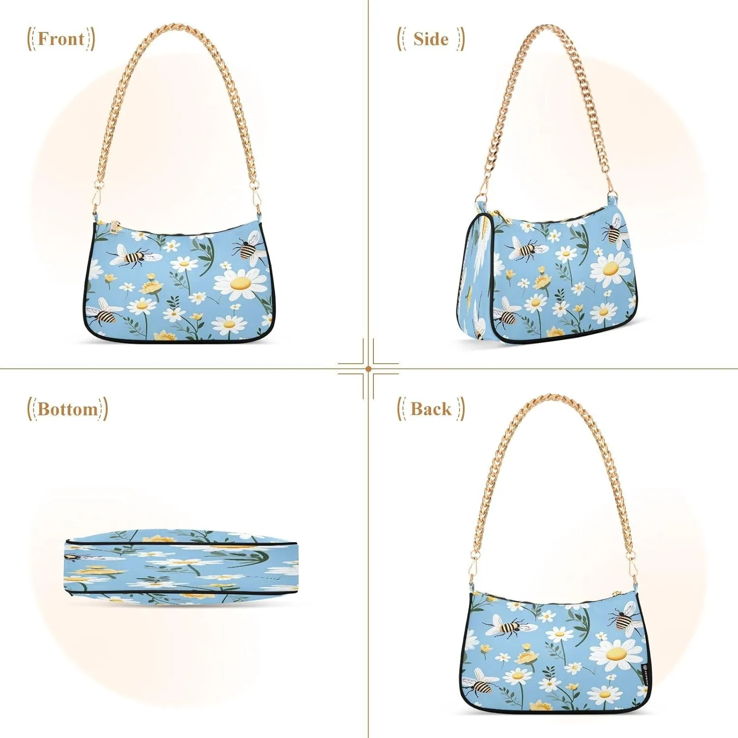 Solid Green Shoulder Bag with Zipper, Trendy Purses