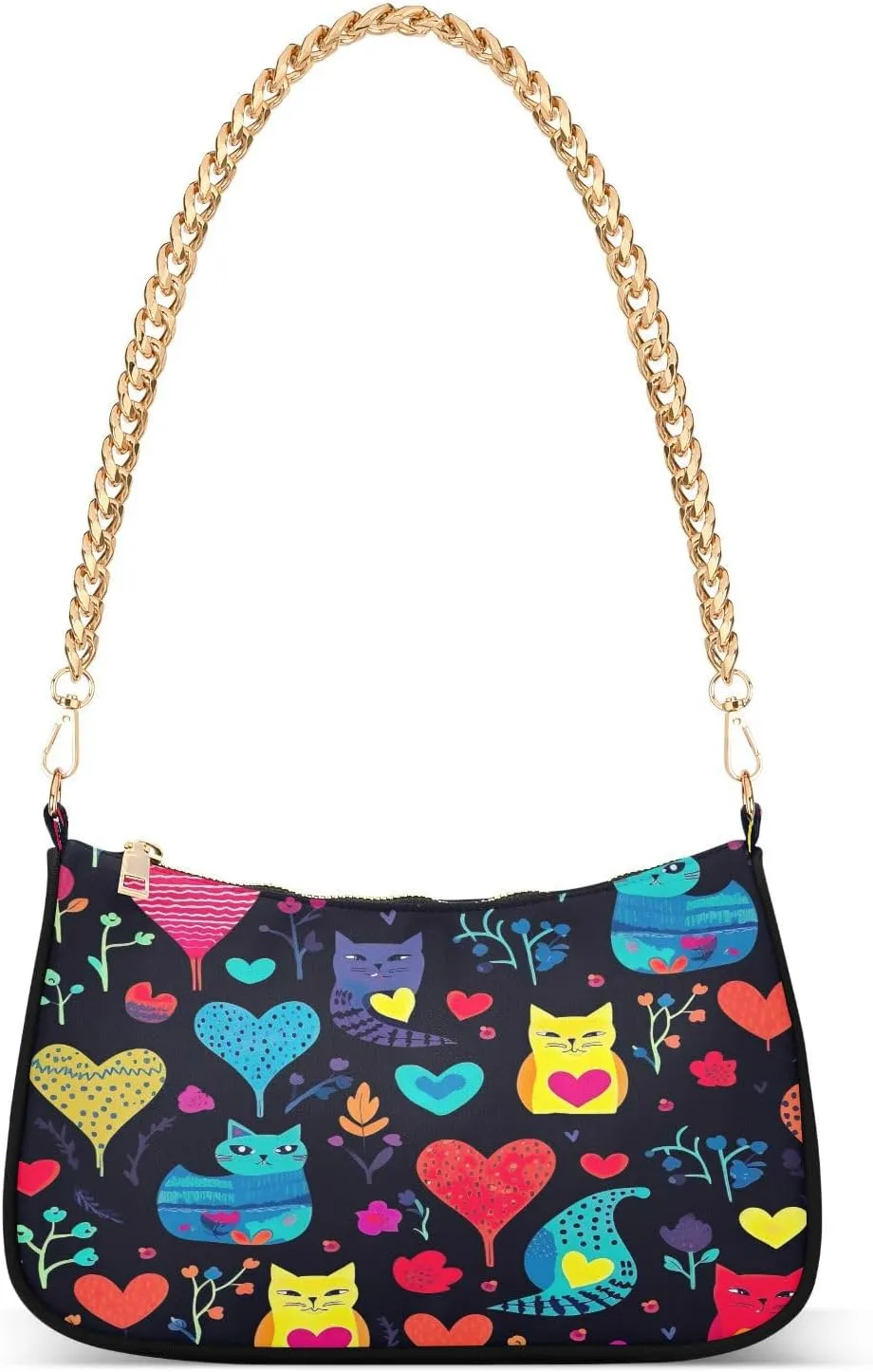 Solid Green Shoulder Bag with Zipper, Trendy Purses