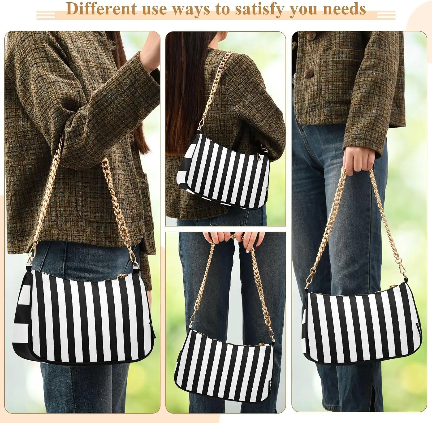Solid Green Shoulder Bag with Zipper, Trendy Purses