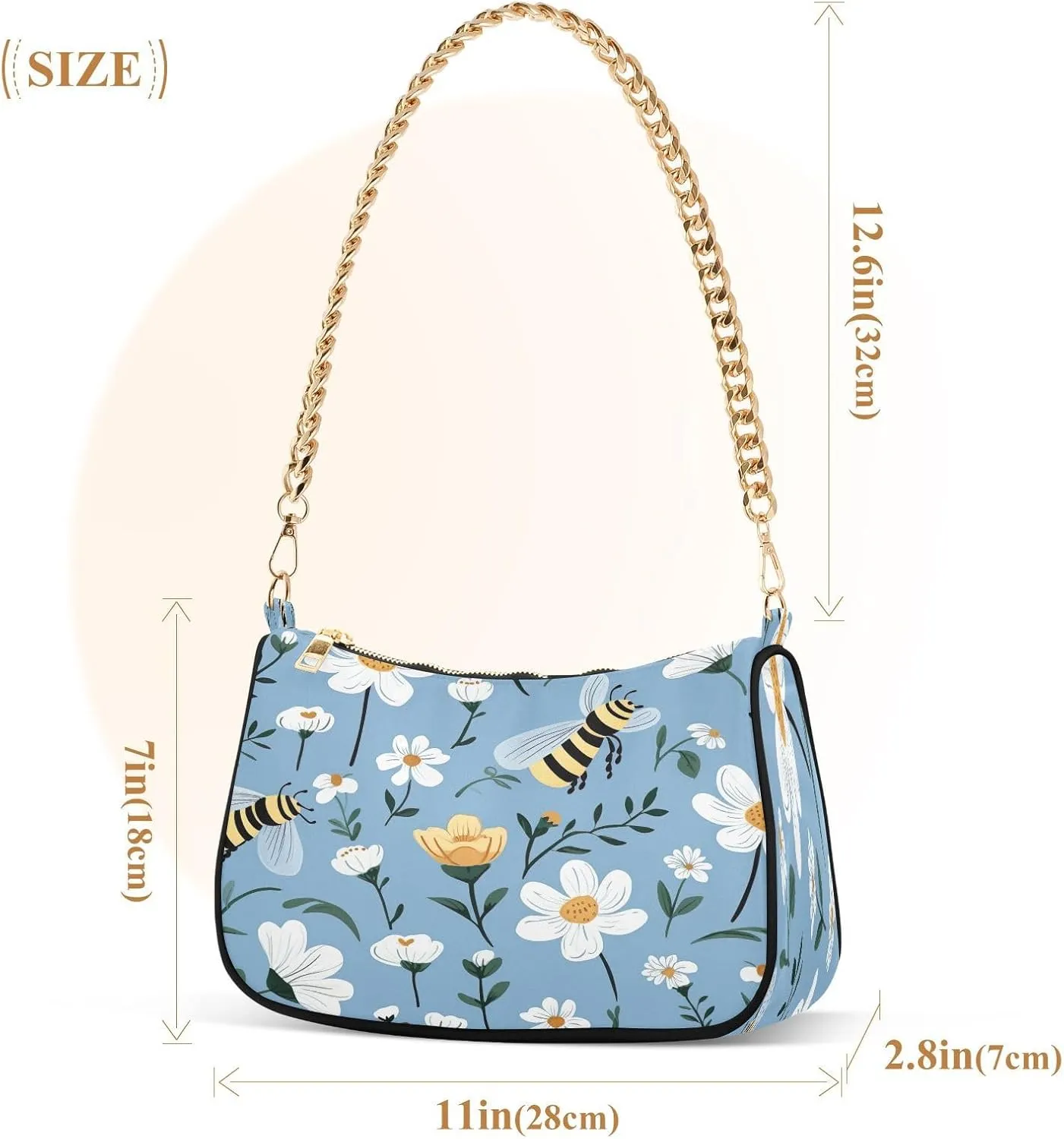 Solid Green Shoulder Bag with Zipper, Trendy Purses
