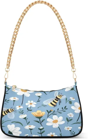 Solid Green Shoulder Bag with Zipper, Trendy Purses