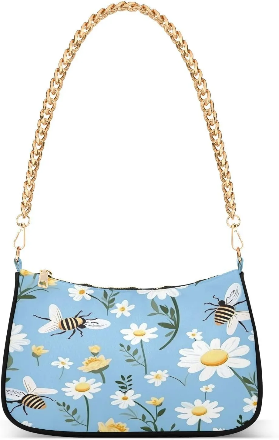 Solid Green Shoulder Bag with Zipper, Trendy Purses