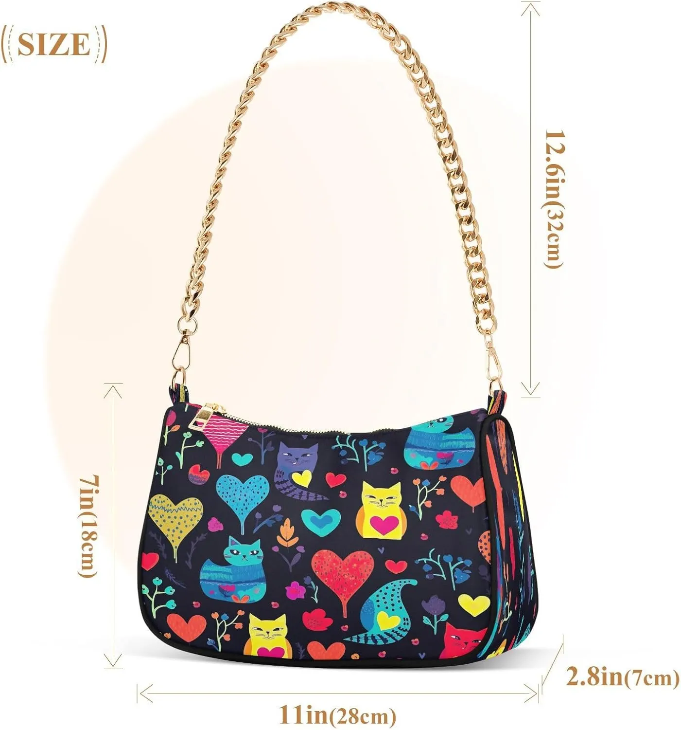 Solid Green Shoulder Bag with Zipper, Trendy Purses