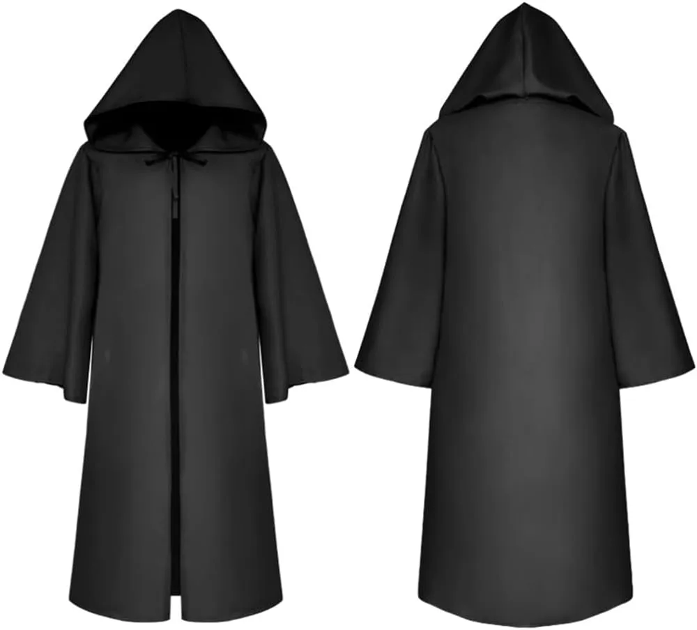 Sorrica Unisex Renaissance Hooded Cape Vintage Medieval Cloak with Hood Adult Men Women Cosplay Capes Halloween Costume