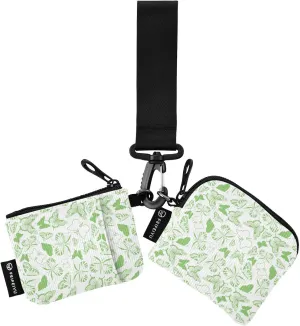 Spring Green Fresh Butterfly Mini Zip Around Wristlet keychain Wallet for Women with Detachable Dual Pouch Wristlet Portable wallet Coin Purse