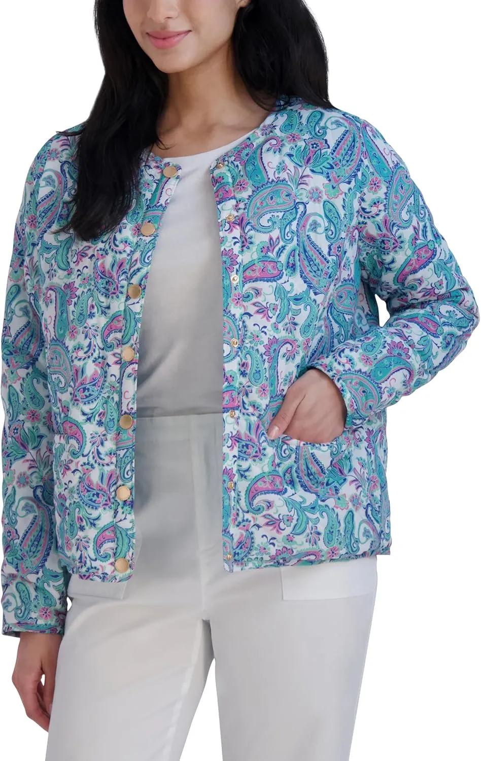 Stella Parker Women's Coat Lightweight Quilted Cardigan Jacket
