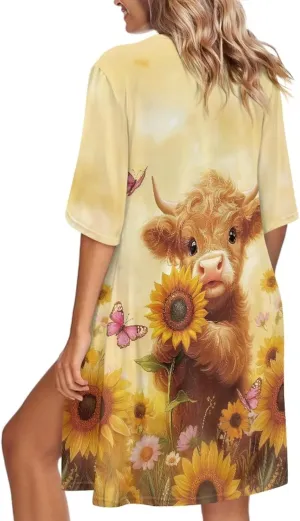 Summer Short Sleeve Cardigan for Women Trendy Beach Kimono Coverups Vintage