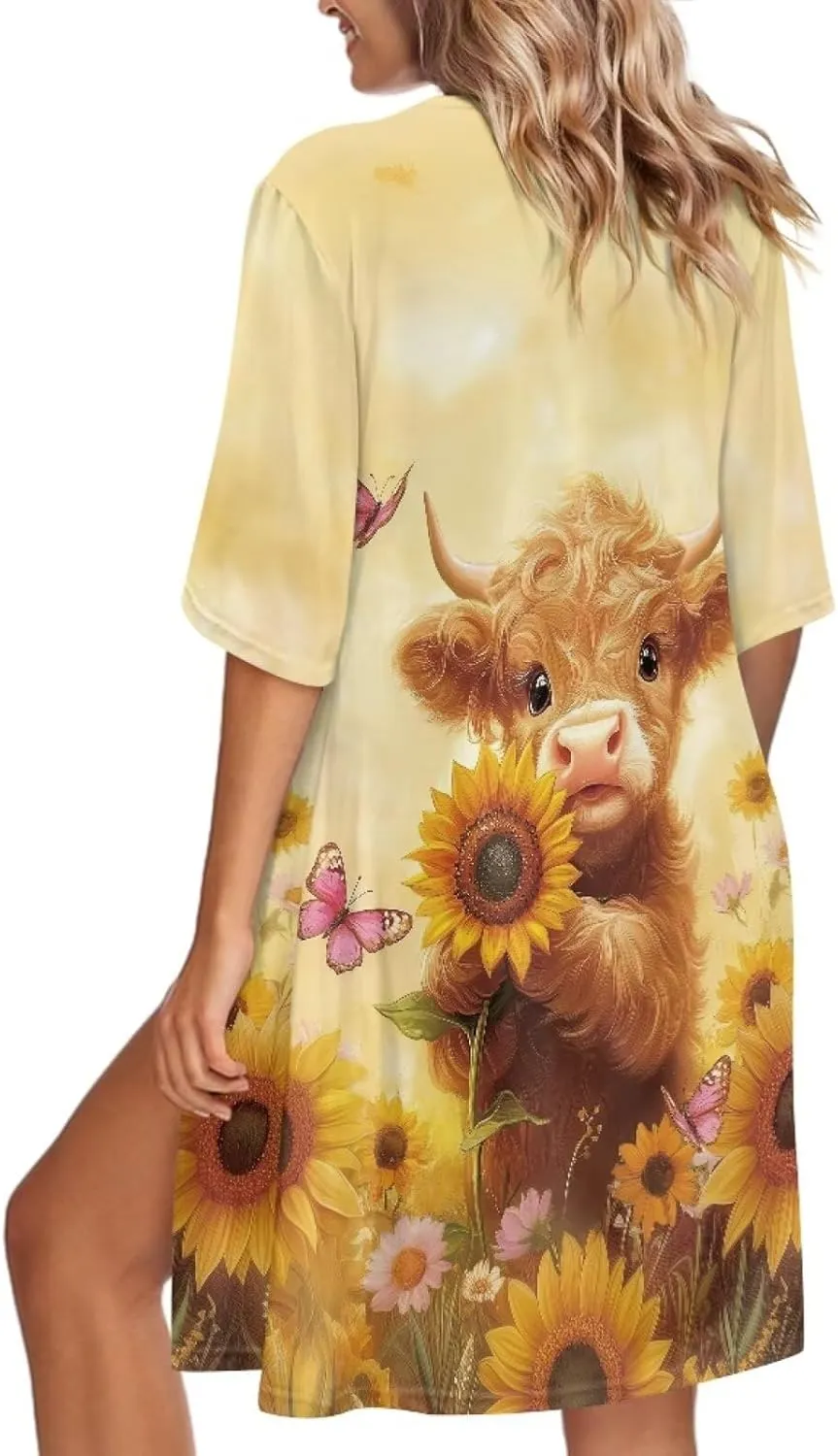 Summer Short Sleeve Cardigan for Women Trendy Beach Kimono Coverups Vintage