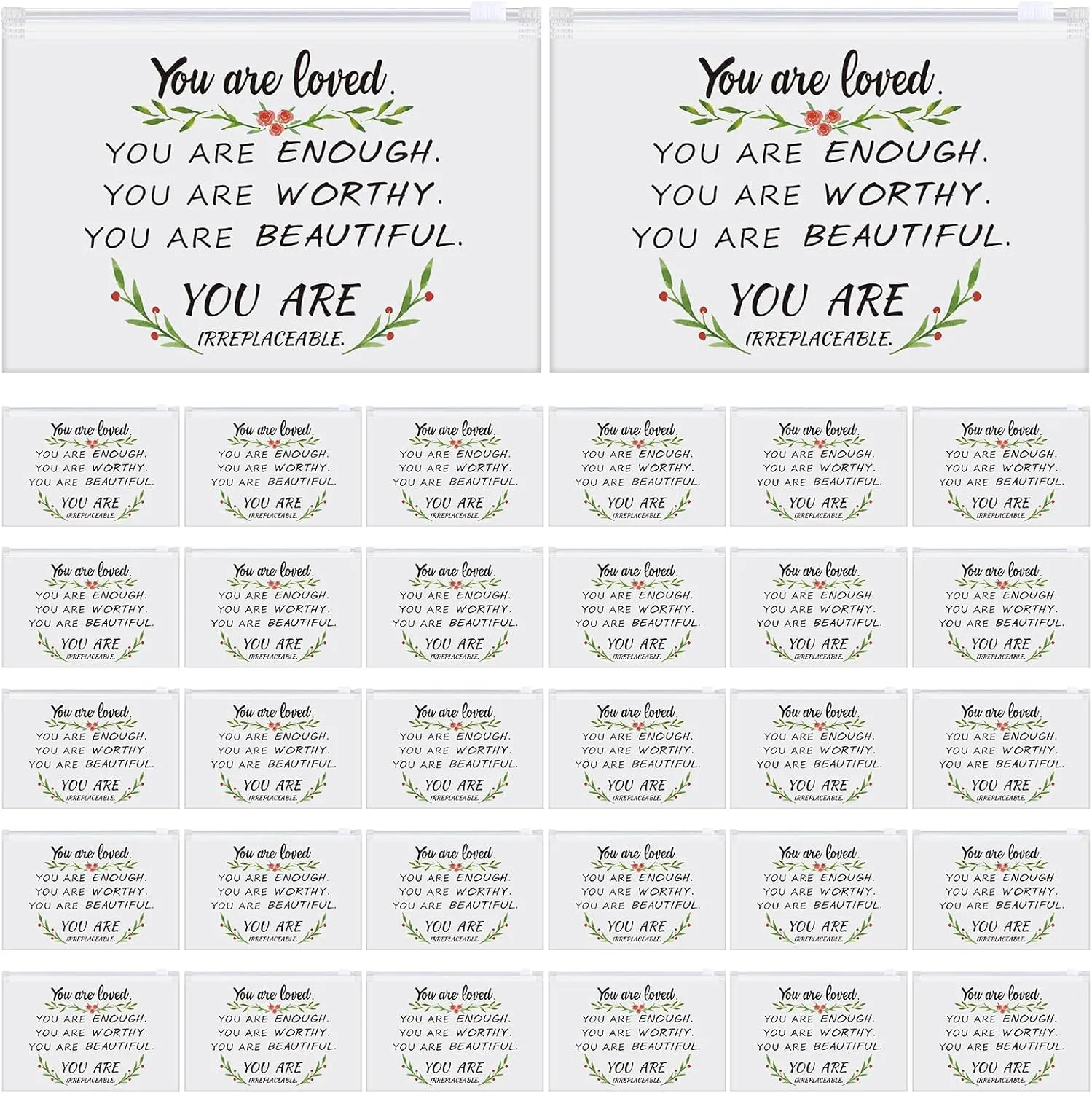 Sweetude 150 Pcs Makeup Bags Bulk Gifts for Women EVA Christian Cosmetic Bag Mothers Day Gifts Thank You Teacher Nurse Cna Appreciation Week Rainbow Inspirational Toiletry Pouch with Zipper(Fresh)