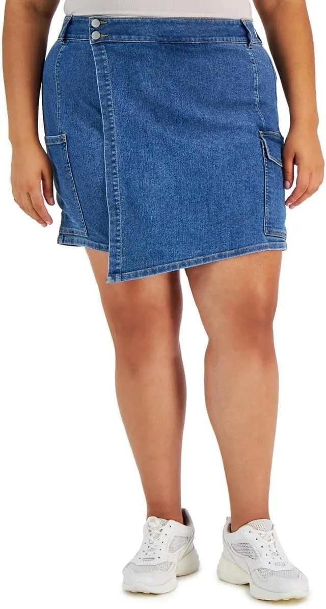 Tinseltown Trendy Plus Size Faux Wrap Skort