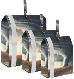 Tornado Highway Storms Packing Cubes Set of 3, Lightweight Travel Luggage Organizers Foldable Bags for Easy Packing and Organization