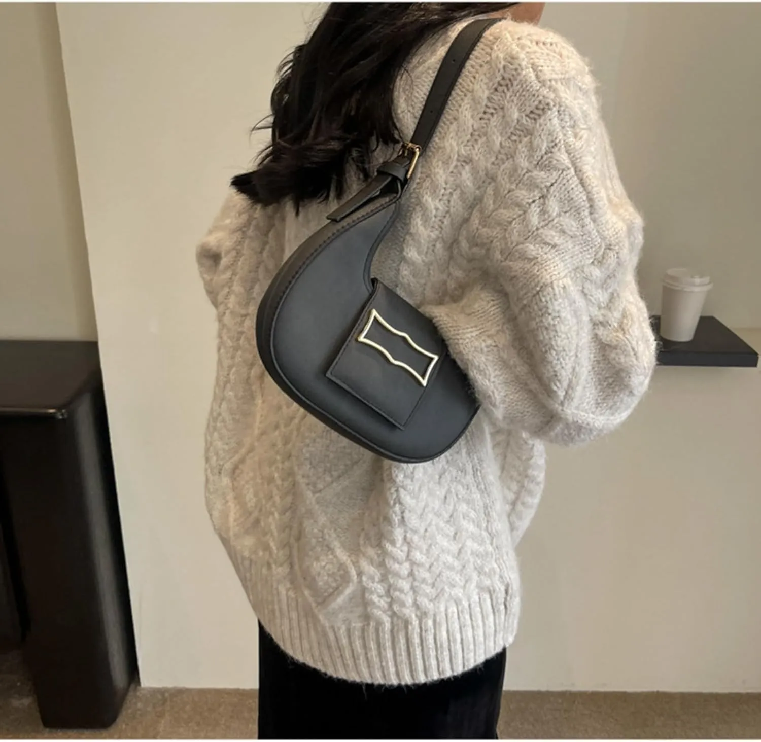 Tote Handbag Shoulder Bag for Women Ladies PU Leather Hobo Bag Womens Purses with Adjustable Strap (D)