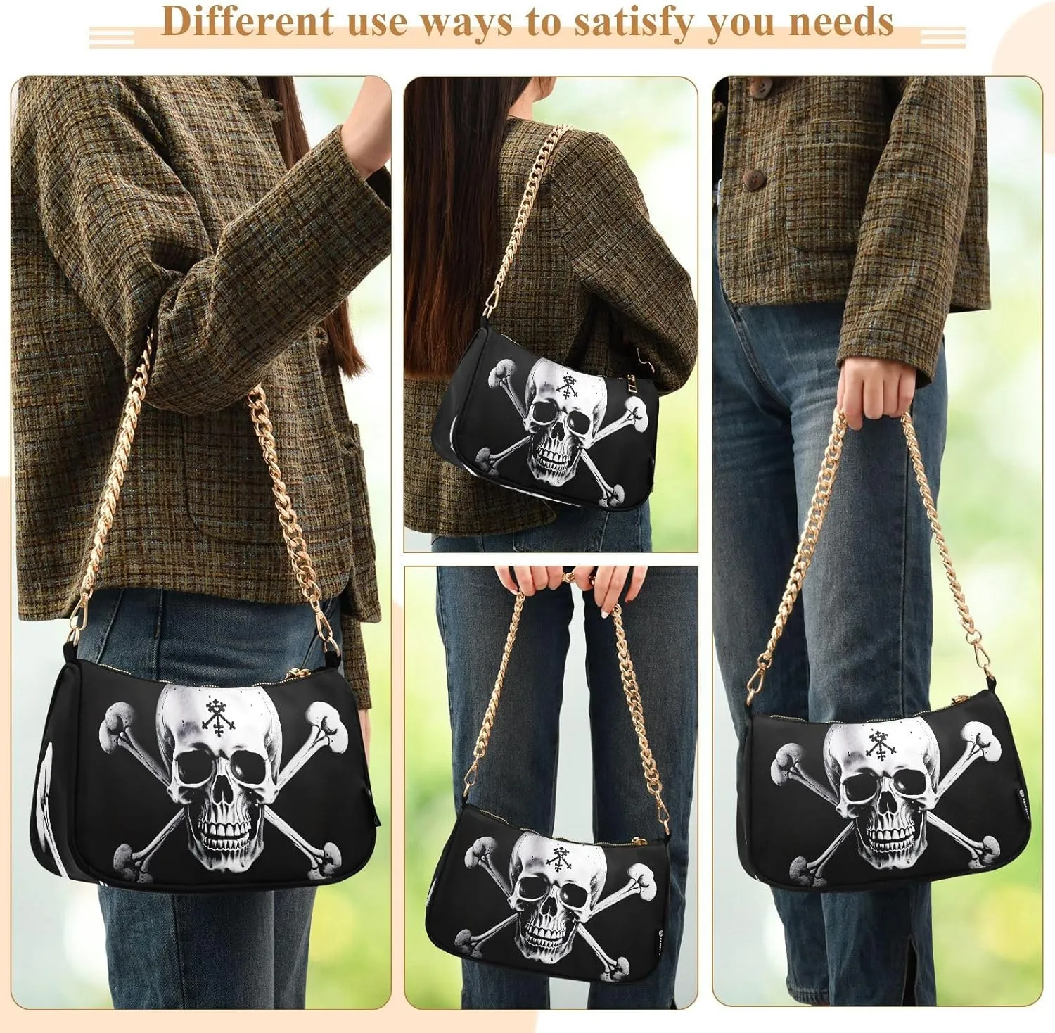 Traditional Hawaiian Style Floral Shoulder Bag with Zipper, Trendy Shoulder Purse