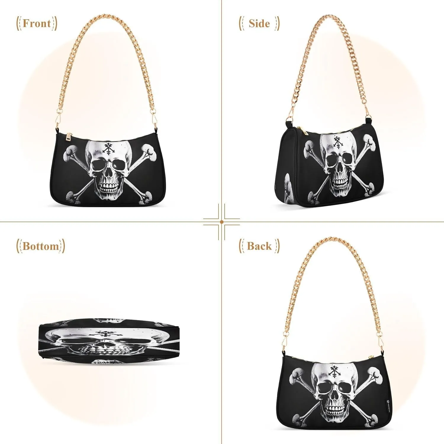 Traditional Hawaiian Style Floral Shoulder Bag with Zipper, Trendy Shoulder Purse