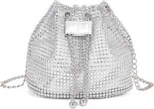 Trendy Shoulder Purse Drawstring Bucket Bag Show Your Personal Charm with Exquisite Decoration