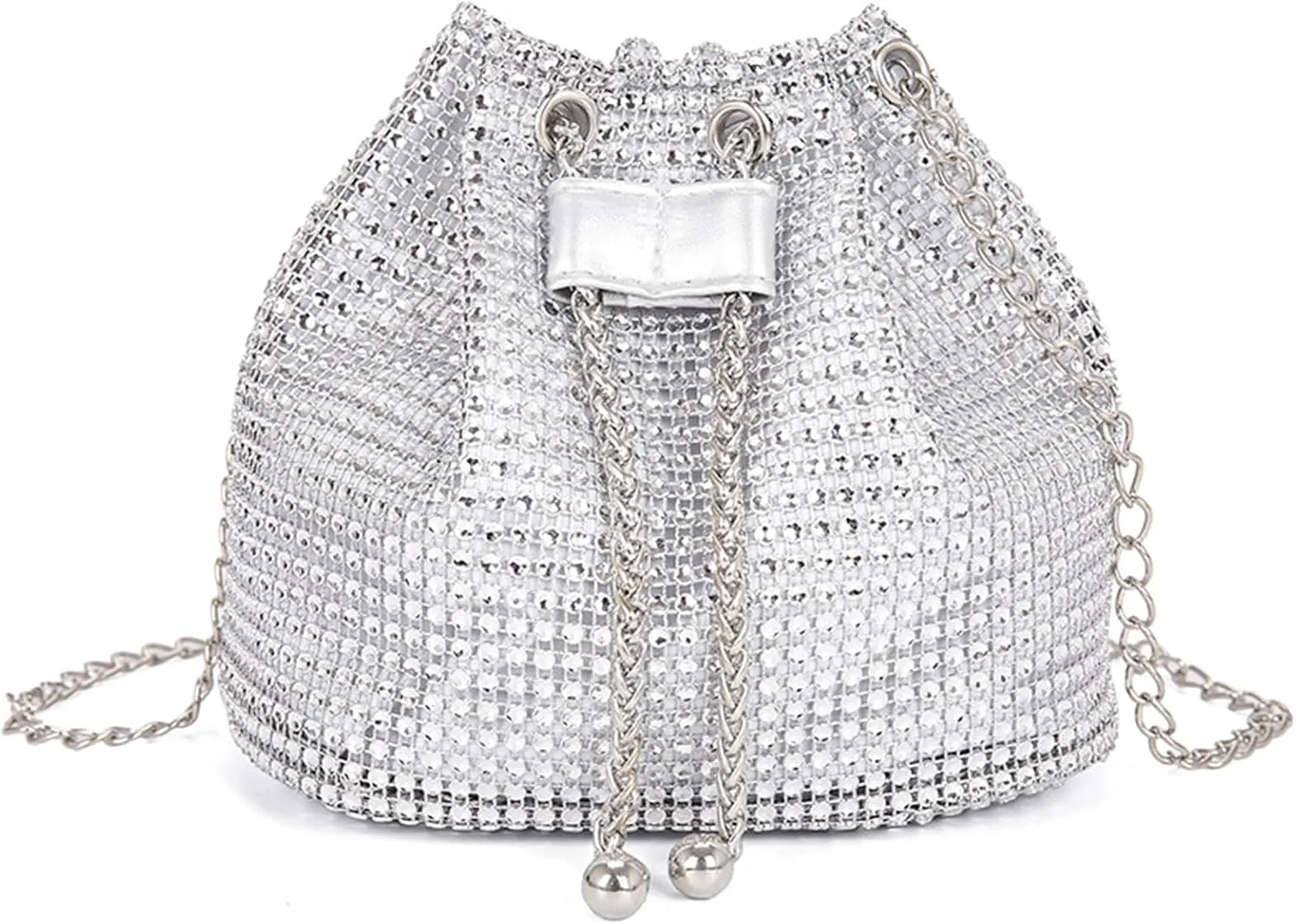 Trendy Shoulder Purse Drawstring Bucket Bag Show Your Personal Charm with Exquisite Decoration