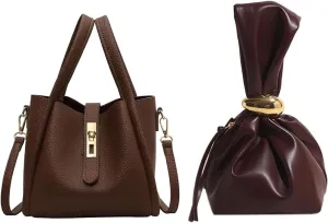 Trendy Vintage Bucket Bag&Wristlet Handbag for Women