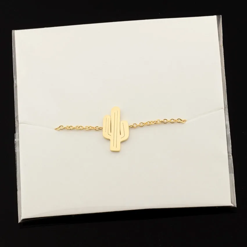 Tropical Desert Guardian Cactus Bracelets For Women Men's Lucky Charm Jewelry Stainless Steel Friendship Bracelet Femme Gifts
