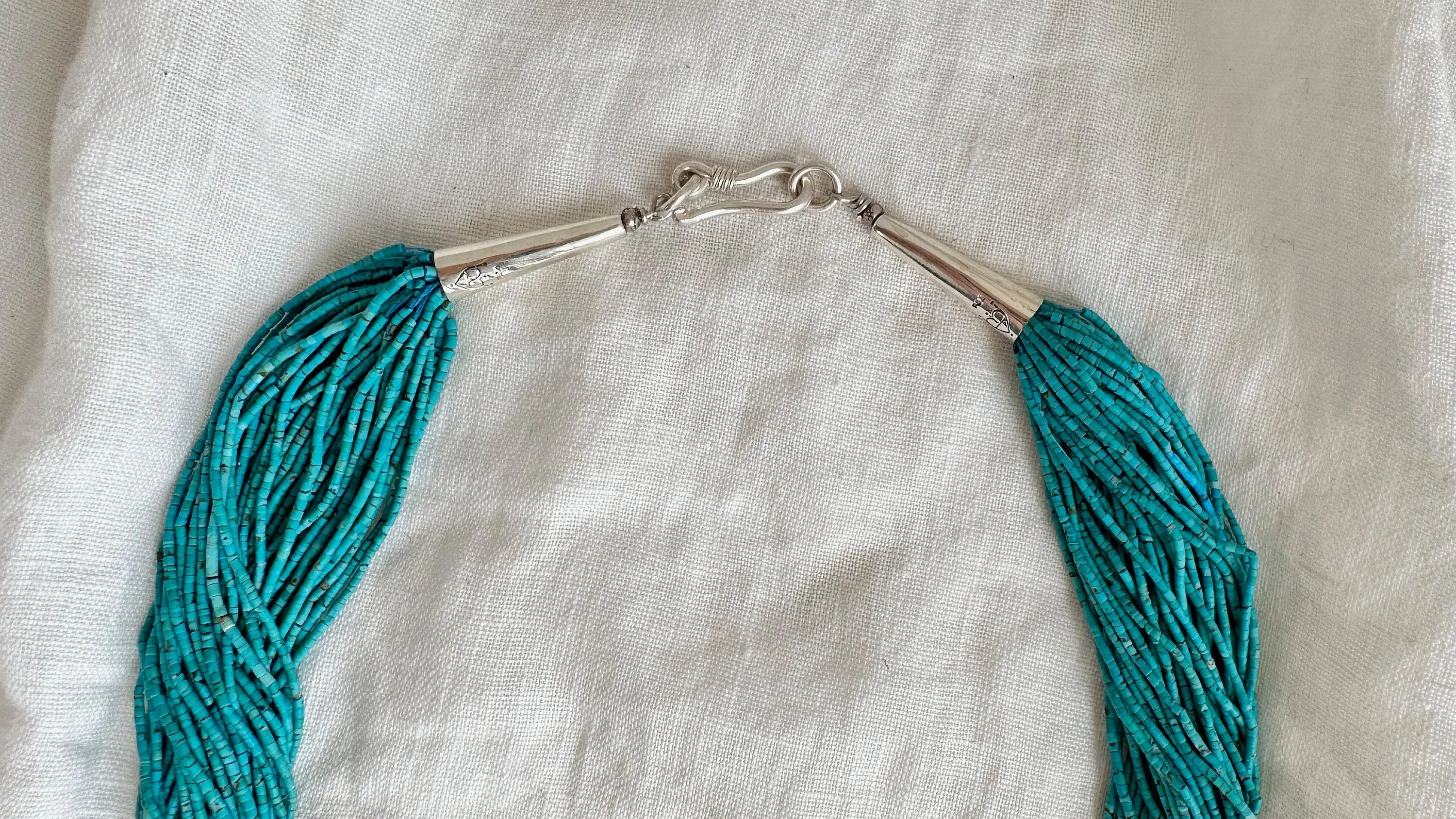Turquoise and Silver Multi-Strand Necklace. 1374