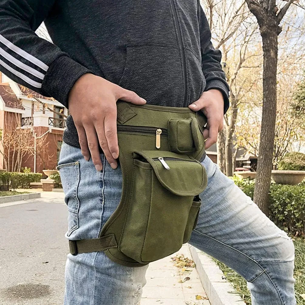 VALICLUD Drop Leg Bag Anti Waist Pack Military Thigh Pouch Khaki Hiking Waist Pack for Men Women Motorcycle Bike Cycling Riding Travel Outdoor Sports