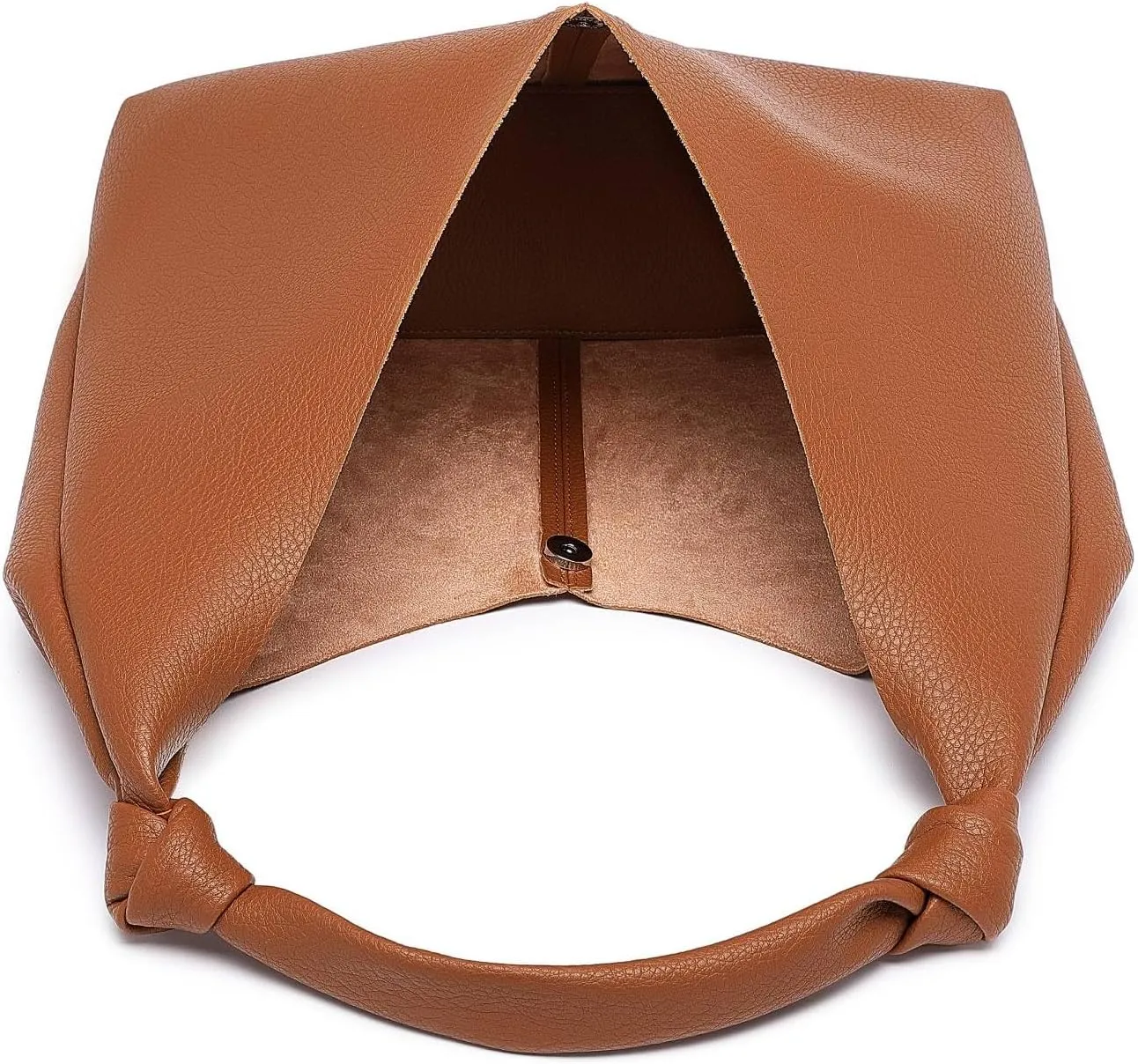 Vegan Leather Hobo Purses set, Slouchy Shoulder Bag Knotted Hobo Bags for Women with a small purse