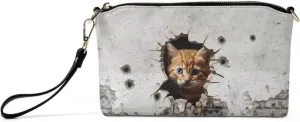 Wacky Cat Clutch Purses for Women Wedding Guest 2023 Stylish and Versatile Evening Cute Wallets for Women Adjustable Straps Summer Purses and Handbags Wallets for Cards