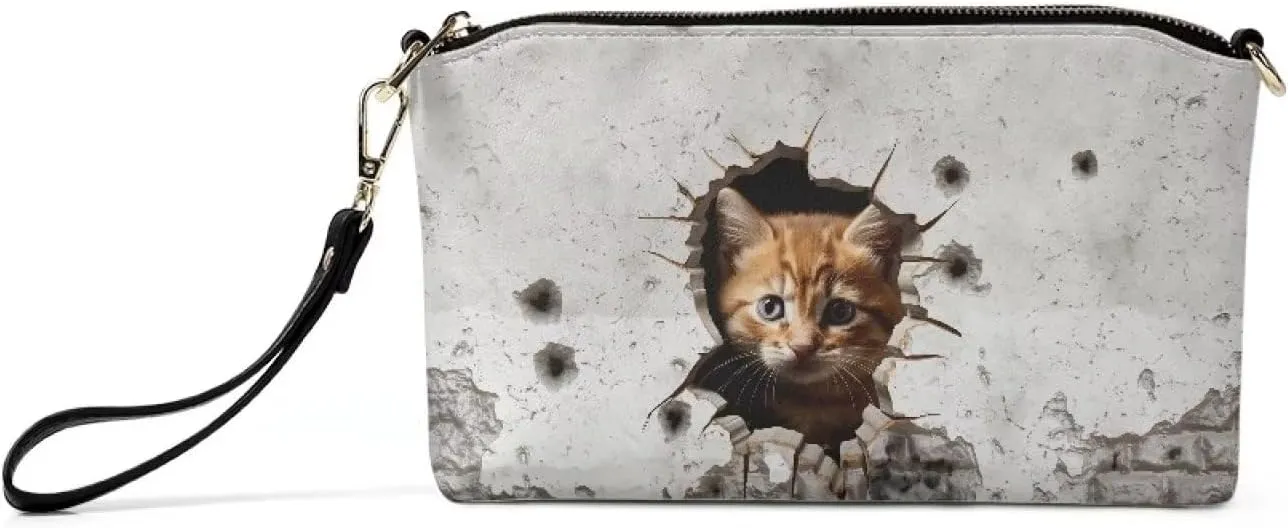 Wacky Cat Clutch Purses for Women Wedding Guest 2023 Stylish and Versatile Evening Cute Wallets for Women Adjustable Straps Summer Purses and Handbags Wallets for Cards