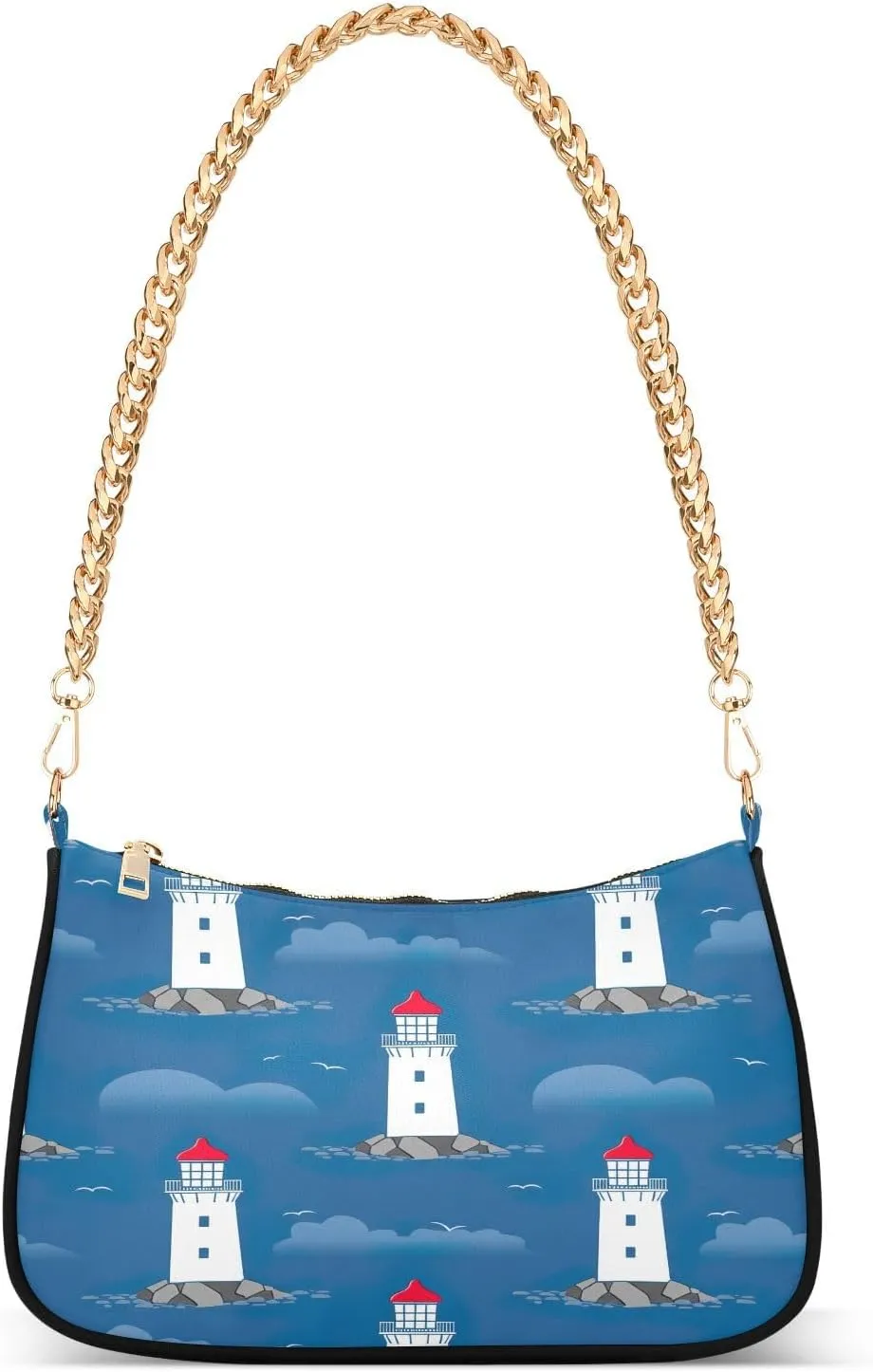 Whimsical Sweet Lighthouse Blue Small Womens Purse, Trendy Purse