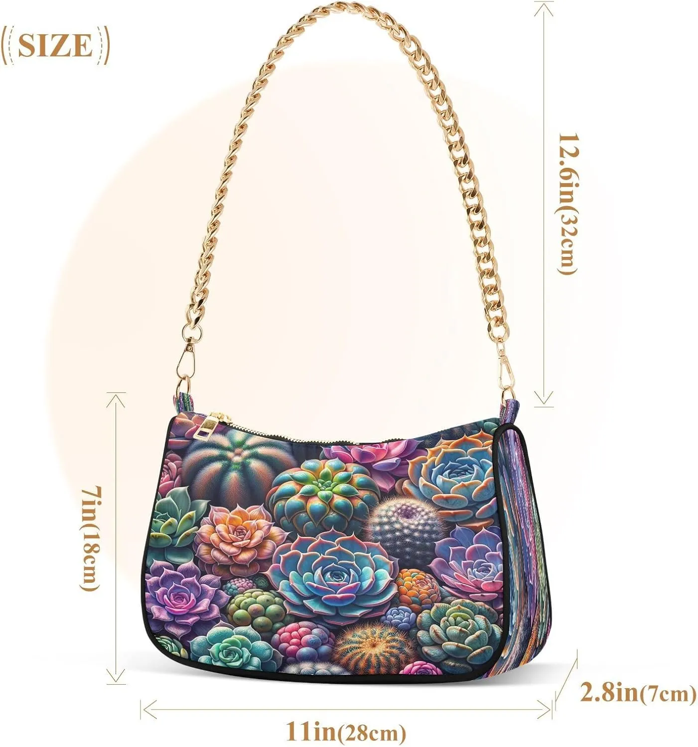 White Texture Black Small Shoulder Bag, Purse Trendy