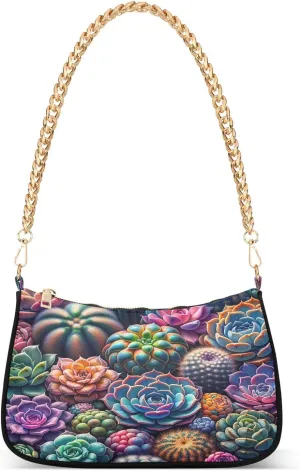White Texture Black Small Shoulder Bag, Purse Trendy