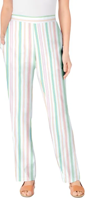 Woman Within Plus Size Straight Leg Linen Pant