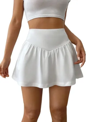 Women Summer Casual 2025 Fashion Trendy Skorts Elastic Waist Skort