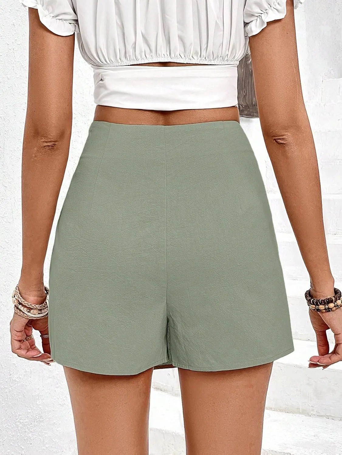 Women Summer Casual 2025 Fashion Trendy Skorts Mini Asymmetrical Hem Skort