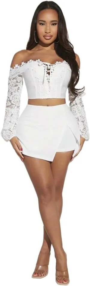 Women Summer Casual 2025 Fashion Trendy Skorts Slit Skort