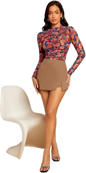 Women Summer Casual 2025 Fashion Trendy Skorts Slit Skort